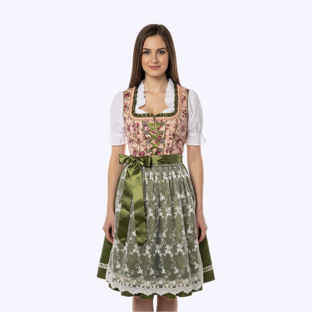 Oktoberfest 3 piece Floral Lace Midi Dress